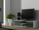 TV staliukas Cama Meble Soho 140, balta sp./pilka sp., 140 cm x 43 cm x 37 cm