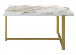 Kavos staliukas Kalune Design Merideths, aukso sp./balta sp., 92 cm x 64 cm x 45 cm