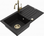 Plautuvė su virtuviniu mai&scaron;ytuvu Mexen Pablo Carla, derva/granitas, 75.2 cm x 43.6 cm x 16.1 cm, aukso/juoda