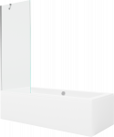 Vonia su sienele, įmontuojama Mexen Cube, 180 cm x 80 cm x 39 cm, stačiakampis, balta