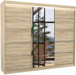 Spinta ADRK Salto, sonoma ąžuolo sp., 250 cm x 58 cm x 215 cm, su veidrodžiu