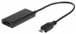 Adapteris Gembird micro USB - HDMI HDMI female, Micro USB B male, 0.16 m, juoda sp.