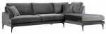 Kampinė sofa Hanah Home Papira, antracito sp., de&scaron;ininė, 283 x 180 cm x 88 cm