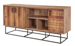 Komoda Kalune Design Quantum Medula, juoda sp./pu&scaron;ies sp, 80 cm x 180 cm x 40 cm