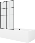Vonia, su sienele su sienele, laisvai pastatoma Mexen Cube, 180 cm x 80 cm x 39 cm, stačiakampis, balta