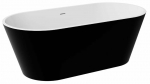 Vonia, laisvai pastatoma Besco Deeva Black&White Matt, 160 cm x 75 cm x 58 cm, ovalas, aukso sp./balta matinė sp.