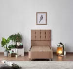 Lova viengulė Kalune Design Helen, 120 x 200 cm, &scaron;viesiai ruda sp., su čiužiniu