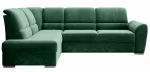 Kampinė sofa Siber Lukso 35, tamsiai žalia sp., kairinė, 186 x 270 cm x 93 cm