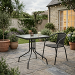 Lauko stalas, juoda sp., 60 cm x 60 cm x 70 cm