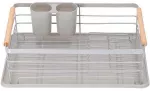 Indų džiovykla Springos KI0136, 42 cm x 31 cm x 13.5 cm, plastikas/plienas/mediena, pilka sp.