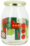 Stiklainis Cerve Pachino, 1 l, skaidri sp./raudona sp./žalia sp.