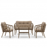 Lauko baldų komplektas Kalune Design Manolya, rusvai gelsva sp., 1-4 vietų