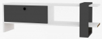 TV staliukas Kalune Design Funda, balta sp./pilka sp., 120 cm x 35 cm x 36.8 cm