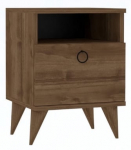 Naktinis staliukas Kalune Design Barlo Walnut, rie&scaron;uto sp., 55 cm x 40 cm x 36.8 cm