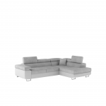 Kampinė sofa Anton Paros 05, Soft 17, balta sp./pilka sp., de&scaron;ininė, 202 x 275 cm x 90 cm