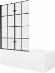 Vonia su sienele, įmontuojama Mexen Cubik, 160 cm x 70 cm x 40 cm, stačiakampis, balta sp./juoda sp.