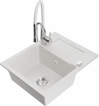 Plautuvė su virtuviniu mai&scaron;ytuvu Mexen Enzo, derva/granitas, 57.6 cm x 46.5 cm x 17.4 cm, balta sp.