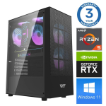 Stacionarus kompiuteris Intop Ryzen 5 5500, DDR4 32 GB, SSD 500 GB, Nvidia GeForce RTX 3050 6 GB GDDR6, Windows 11 Home