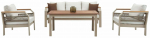 Lauko baldų komplektas Kalune Design Morento, balta sp./ruda sp./&scaron;viesiai ruda sp., 5 vietų