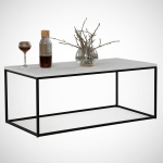 Kavos staliukas Kalune Design Cosco, balta sp./juoda sp./&scaron;viesiai pilka sp., 95 cm x 55 cm x 43 cm