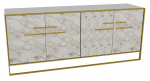 Komoda Kalune Design Polka 875ZNA3512, aukso sp./balta sp., 75 cm x 47.3 cm x 179.9 cm