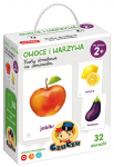 Edukacinis žaislas CzuCzu Picture Cards Fruit & Vegetables, 13.5 cm, įvairių spalvų, 16 vnt.