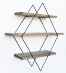 Sieninė lentyna Kalune Design WR007, juoda sp./rie&scaron;uto sp., 60 cm x 60 cm x 14 cm