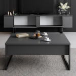 Svetainės baldų komplektas Kalune Design Luxe, vidaus, antracito sp./juoda sp.