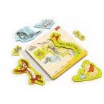 Medinė dėlionė Trefl Winnie The Pooh, 20 cm x 20 cm, 12 vnt., įvairių spalvų