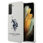 Telefono dėklas U.S. Polo Assn. USHCS21MSLHRWH for Samsung Galaxy S21+, Samsung Galaxy S21 Plus, balta sp.