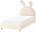 Vaiki&scaron;ka lova Beliani Lallias Rabbit, smėlio sp., 90 x 200 cm, be patalynės dėžės, be čiužinio