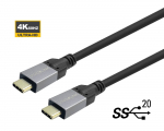 Kabelis Vivolink Pro PROUSBCMM1 USB Type-C, USB Type-C, 4 m, juoda sp./pilka sp.