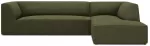 Kampinė sofa Micadoni Home Ruby 4 Seats, tamsiai žalia sp./žalia sp., de&scaron;ininė, 273 x 180 cm x 69 cm