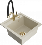 Plautuvė su virtuviniu mai&scaron;ytuvu Mexen Vito, granitas, 52 cm x 49 cm x 21 cm, aukso sp./rusva sp.