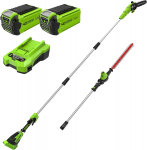 Akumuliatorinės gyvatvorių žirklės Greenworks GD40PSHK2X, 40 V