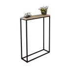 Konsolinis staliukas ADRK Lucas, ruda sp./juoda sp., 20 cm x 60 cm x 80 cm