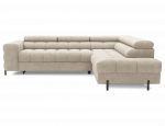 Kampinė sofa - lova Ferucce, &scaron;viesiai smėlinė, de&scaron;ininė, 200 x 276 cm x 93 cm