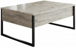 Kavos staliukas Kalune Design Luxe, juoda sp./travertine sp., 60 cm x 90 cm x 40 cm
