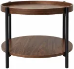 Kavos staliukas Akord Furniture Factory Riva, juoda sp./rie&scaron;uto sp., 51 cm x 51 cm x 40 cm