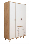 Spinta Kalune Design Franky, ąžuolo sp./balta sp., 52 cm x 120 cm x 187 cm