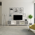 TV staliukas Kalune Design Sinef, antracito sp./balta sp., 180 cm x 29.5 cm x 45.7 cm