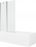 Vonia su sienele, laisvai pastatoma Mexen Cubik, 170 cm x 70 cm x 40 cm, stačiakampis, skaidri sp./balta sp.