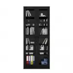 Vitrina Kalune Design Lucas 1600-92, juoda sp., 80 cm x 37 cm x 190 cm