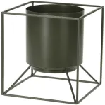 Gėlių vazonas Metal Pot THK-079667, metalas, 18 cm x 18 cm, &Oslash; 18 cm, žalia sp.
