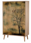 Spintelė Kalune Design Multibox 729, ruda sp./įvairių spalvų, 80 cm x 36 cm x 127 cm