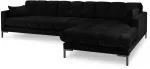 Kampinė sofa Micadoni Home Mamaia Velvet, juoda sp., de&scaron;ininė, 293 x 185 cm x 75 cm