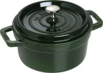 Emaliuotas ketaus puodas Staub La Cocotte, &Oslash;18 cm, 1.7 l, žalia sp.