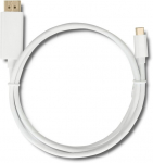 Kabelis Qoltec USB-C - DisplayPort 50412 USB-C, Displayport, 1 m, balta sp.