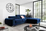 Kampinė sofa Grayson Velvetmat 40, tamsiai mėlyna sp., de&scaron;ininė, 205 x 278 cm x 92 cm