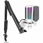 Kondensatorinis mikrofonas Fifine AmpliGame A6T RGB, balta sp.